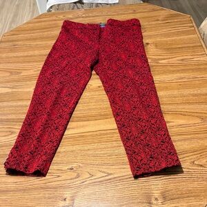 Elegant Red and Black Women's Straight Leg Pants